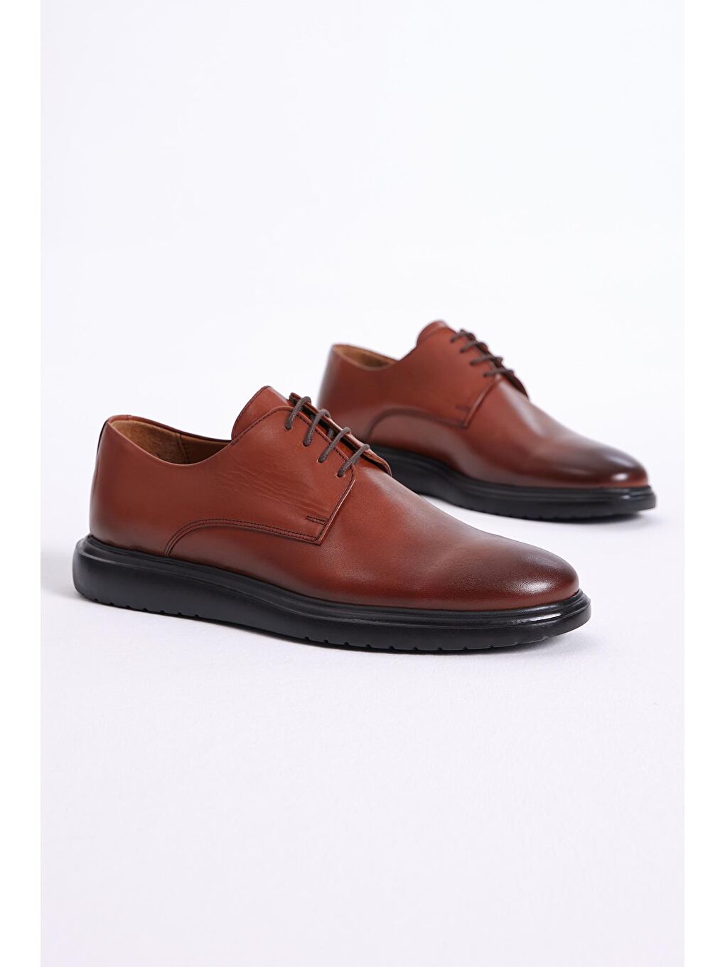 Kahverengi Erkek Taba Önü Bağcıklı İçi Hakiki Deri Klasik Ayakkabı-2