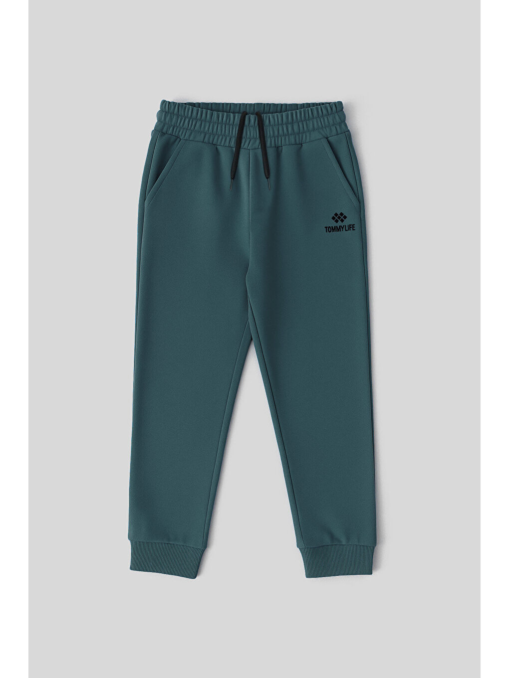 Orman Yeşili Standart Fit Manşetli İnce Erkek Çocuk Eşofman Alt - 11062