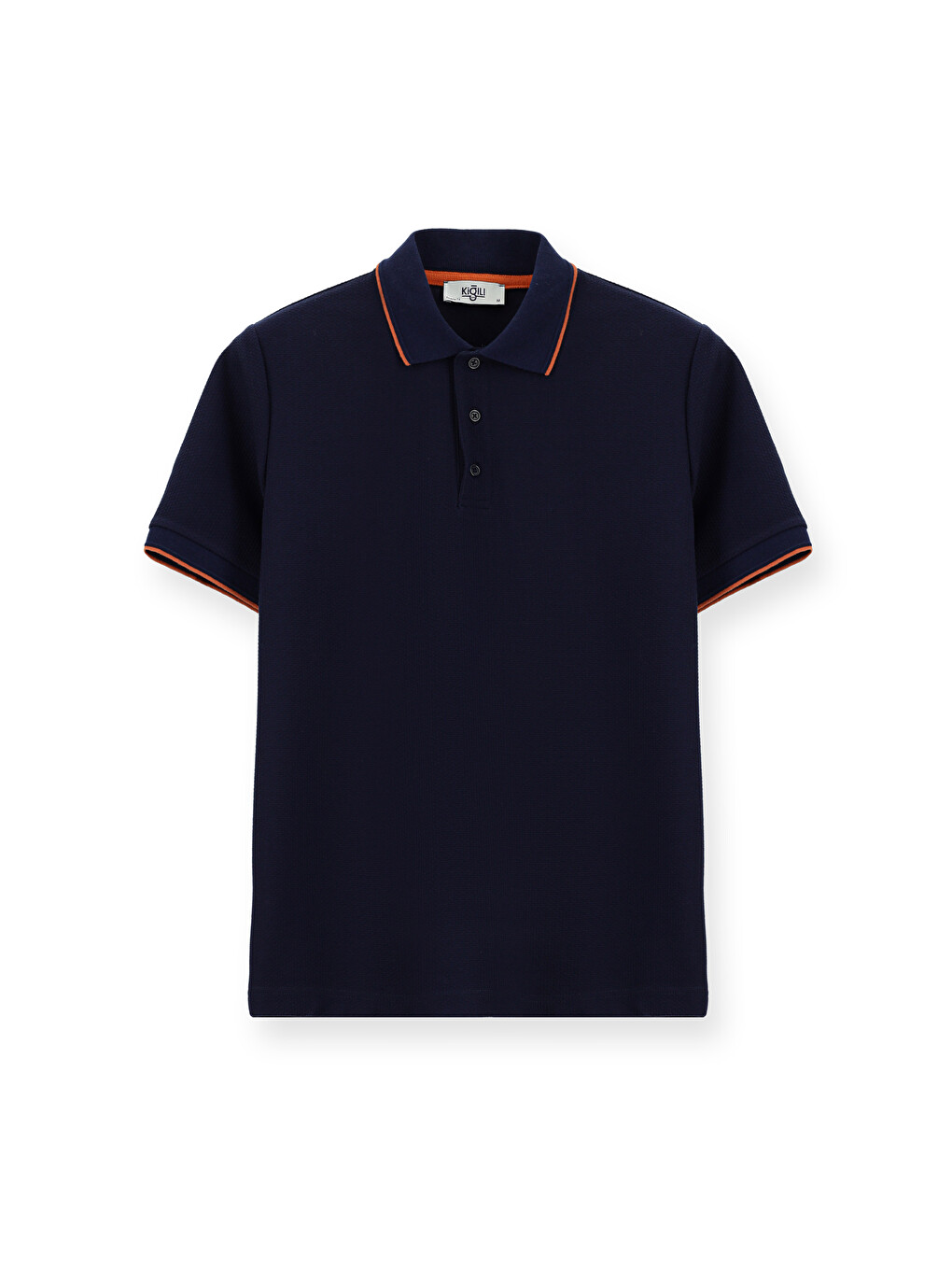 Lacivert Regular Fit Desenli Elastanlı Polo Yaka Tişört-4