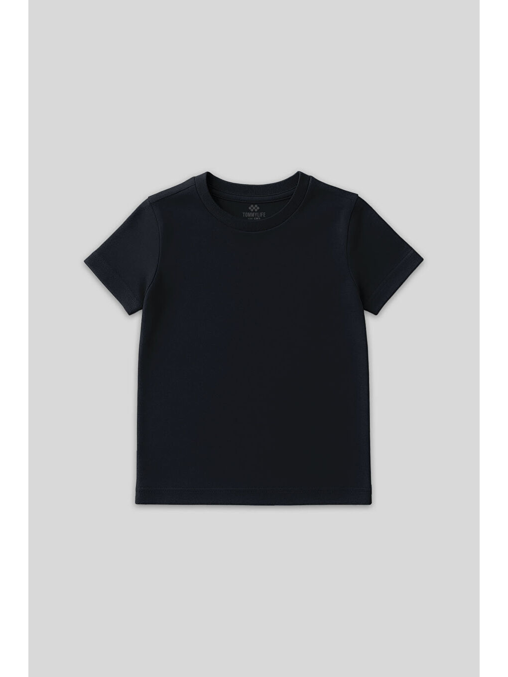 Lacivert O Yaka Standart Fit Basic Unisex Çocuk T-Shirt - 11328