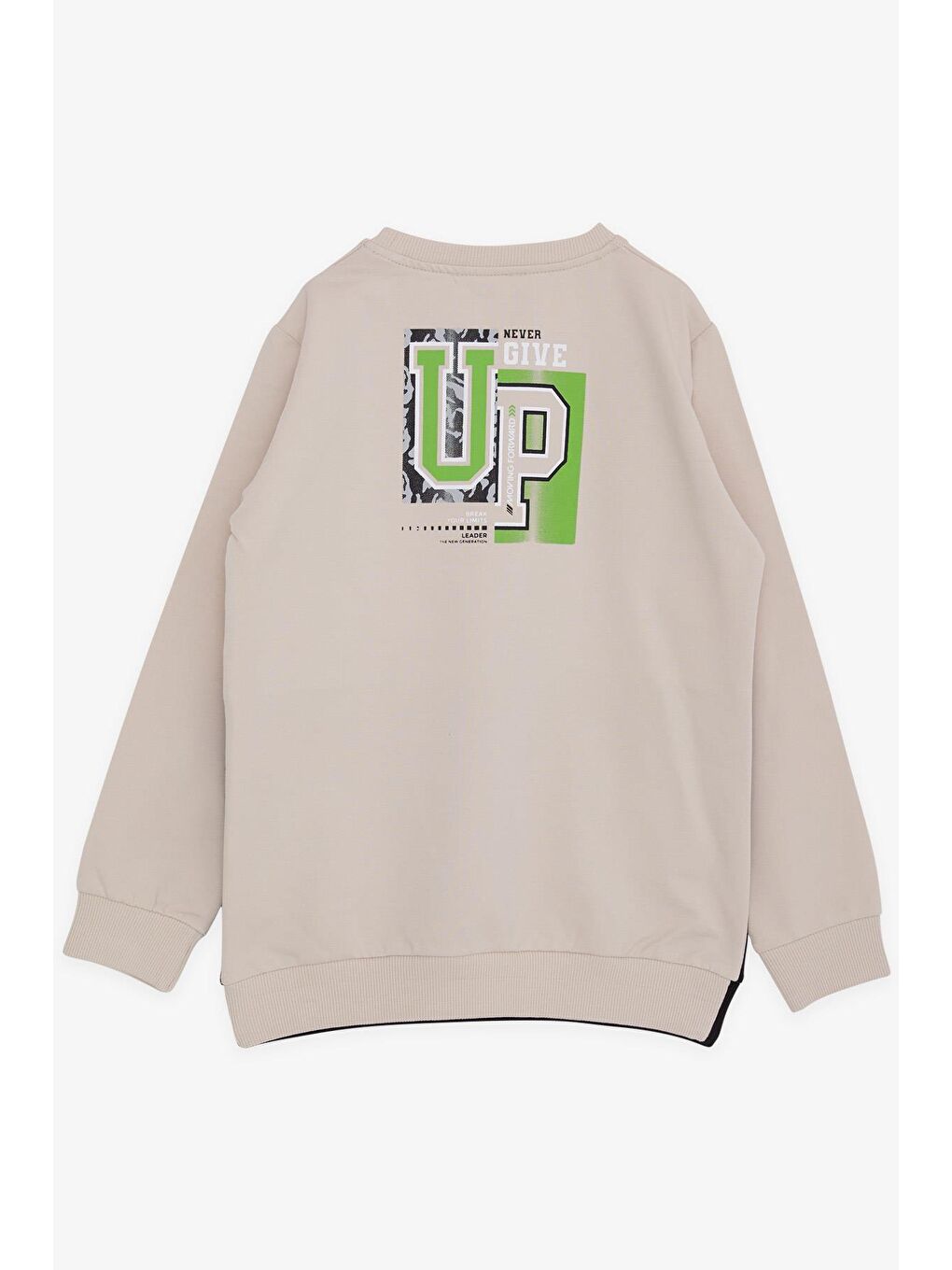 Erkek Çocuk Sweatshirt Yazı Baskılı Bej (8-12 Yaş)-1