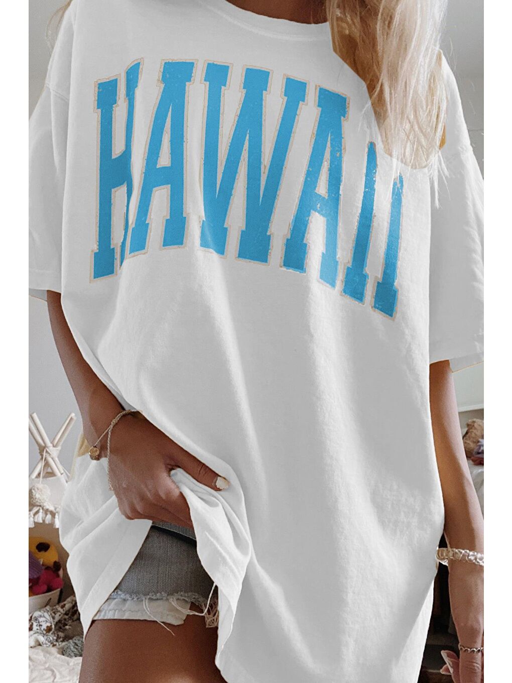 Beyaz Kadın Tişört Mg966