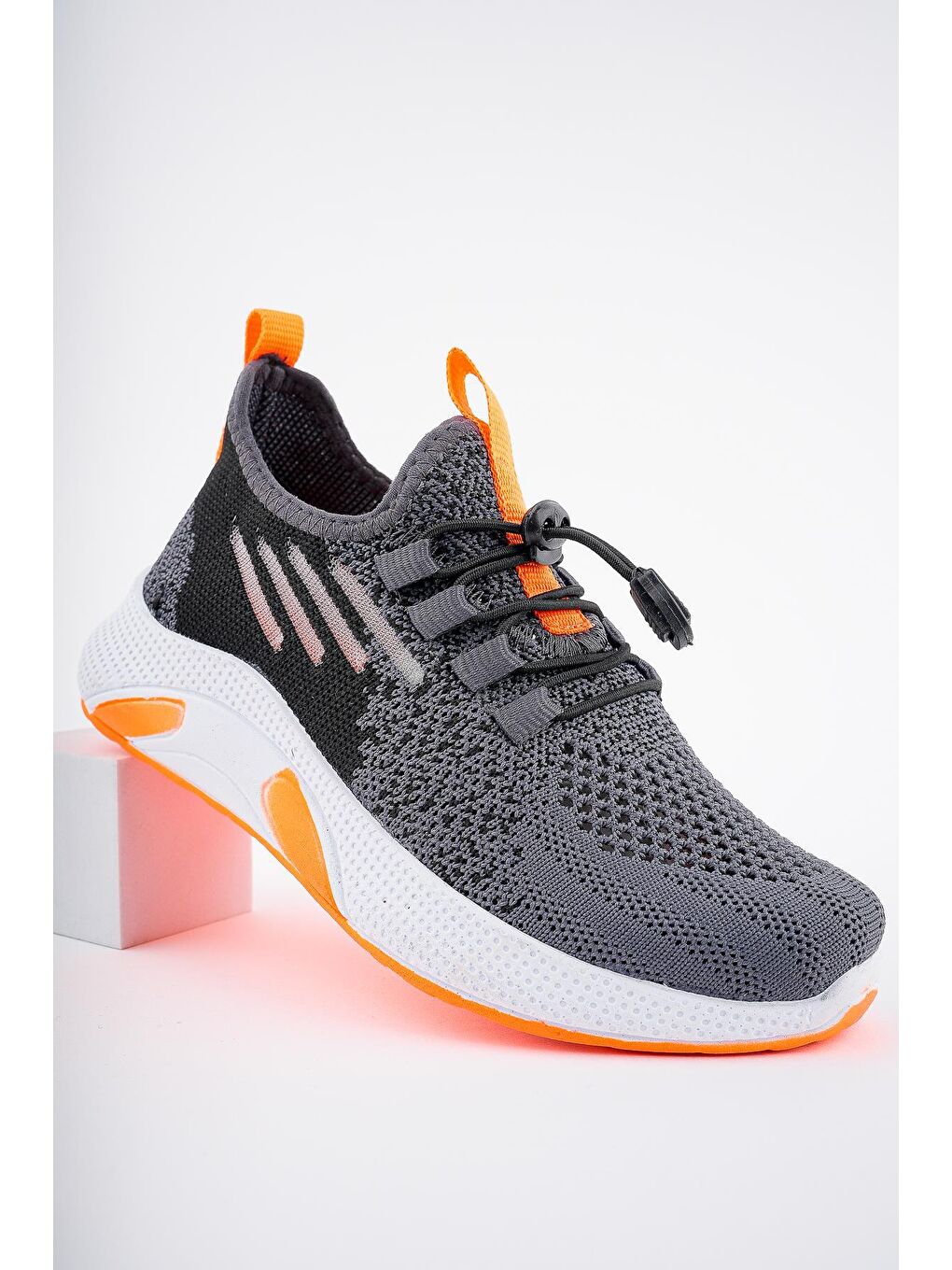 Gri JETSON Unisex Çocuk Bağcıklı Rahat Sneaker Spor Ayakkabı-8