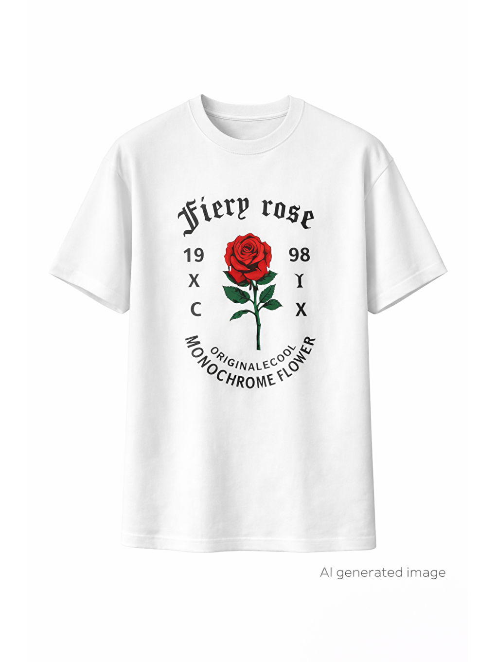 Erkek Bisiklet Yaka Baskılı Oversize T-Shirt - Beyaz