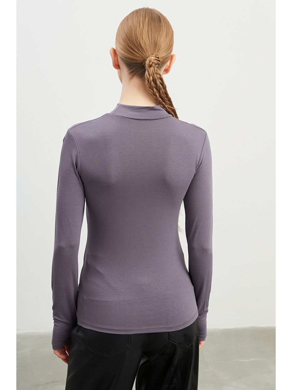 Kadın Gri Krem Parmak Detaylı 2'li Body-2