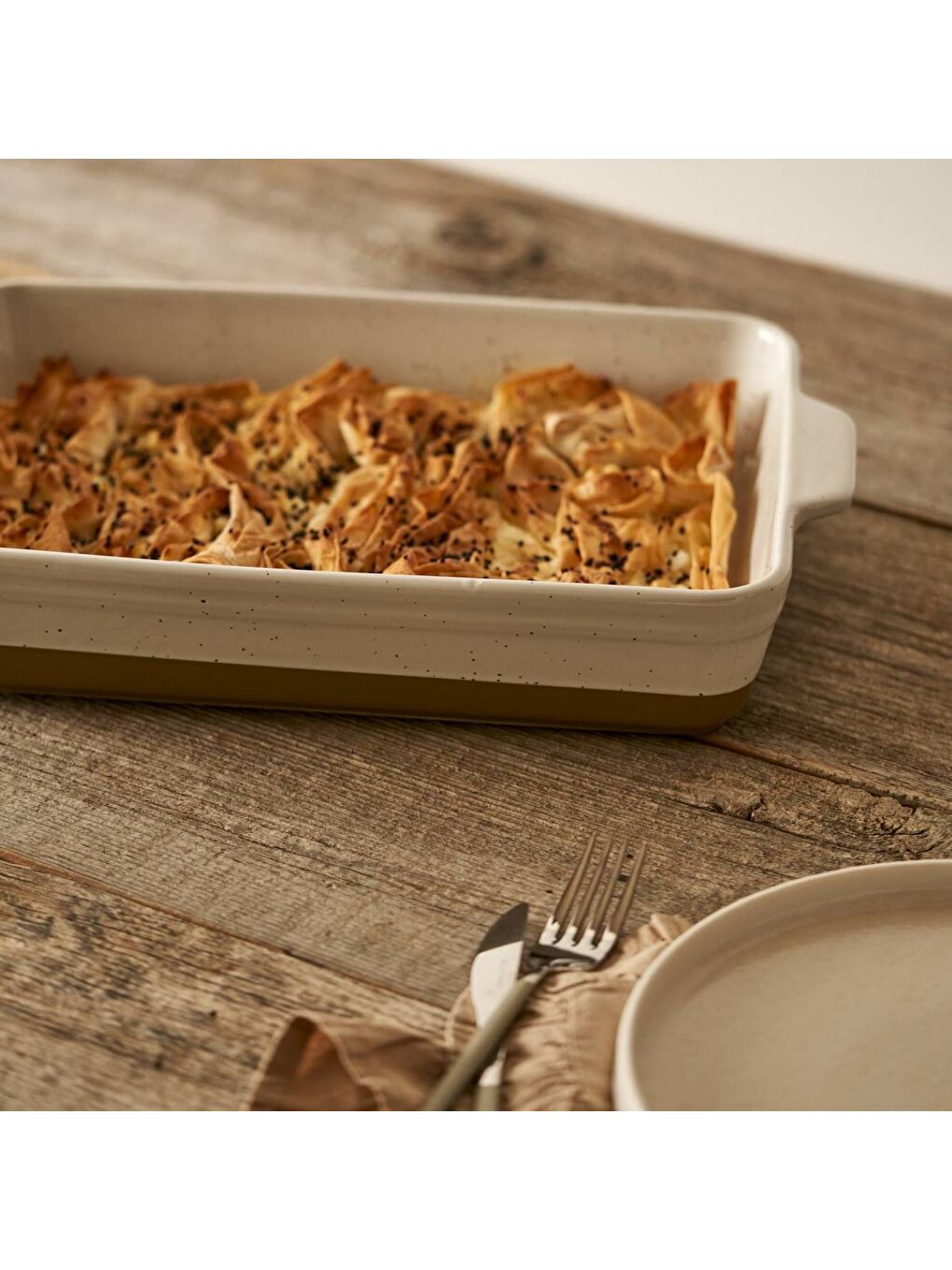 Margot Stoneware Fırın Kabı Beyaz (38,7x24,2x7,2 cm)-5