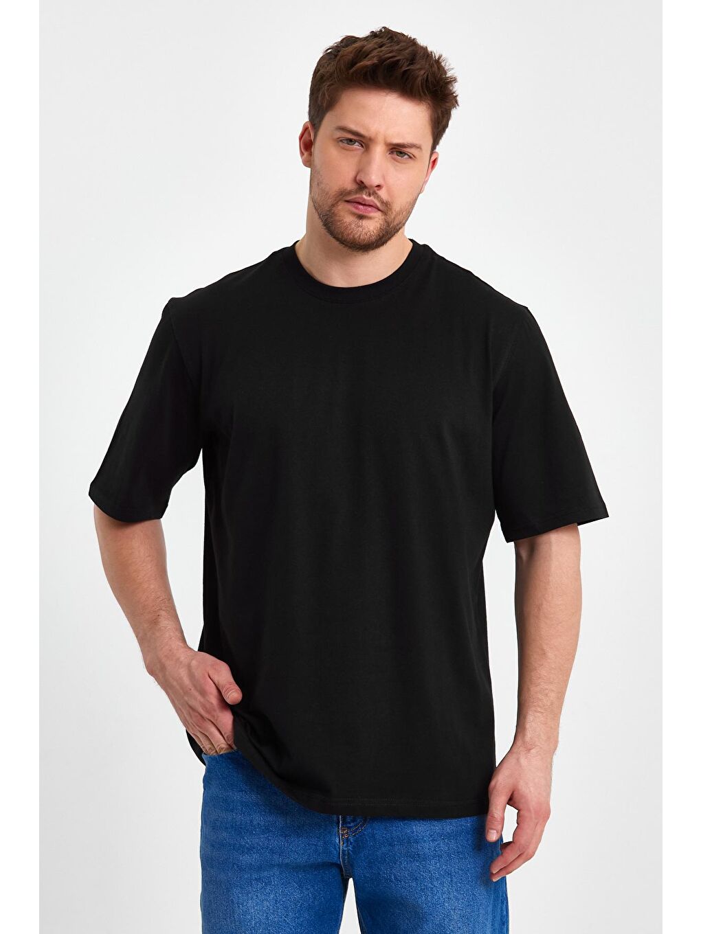 Siyah Erkek  Bisiklet Yaka