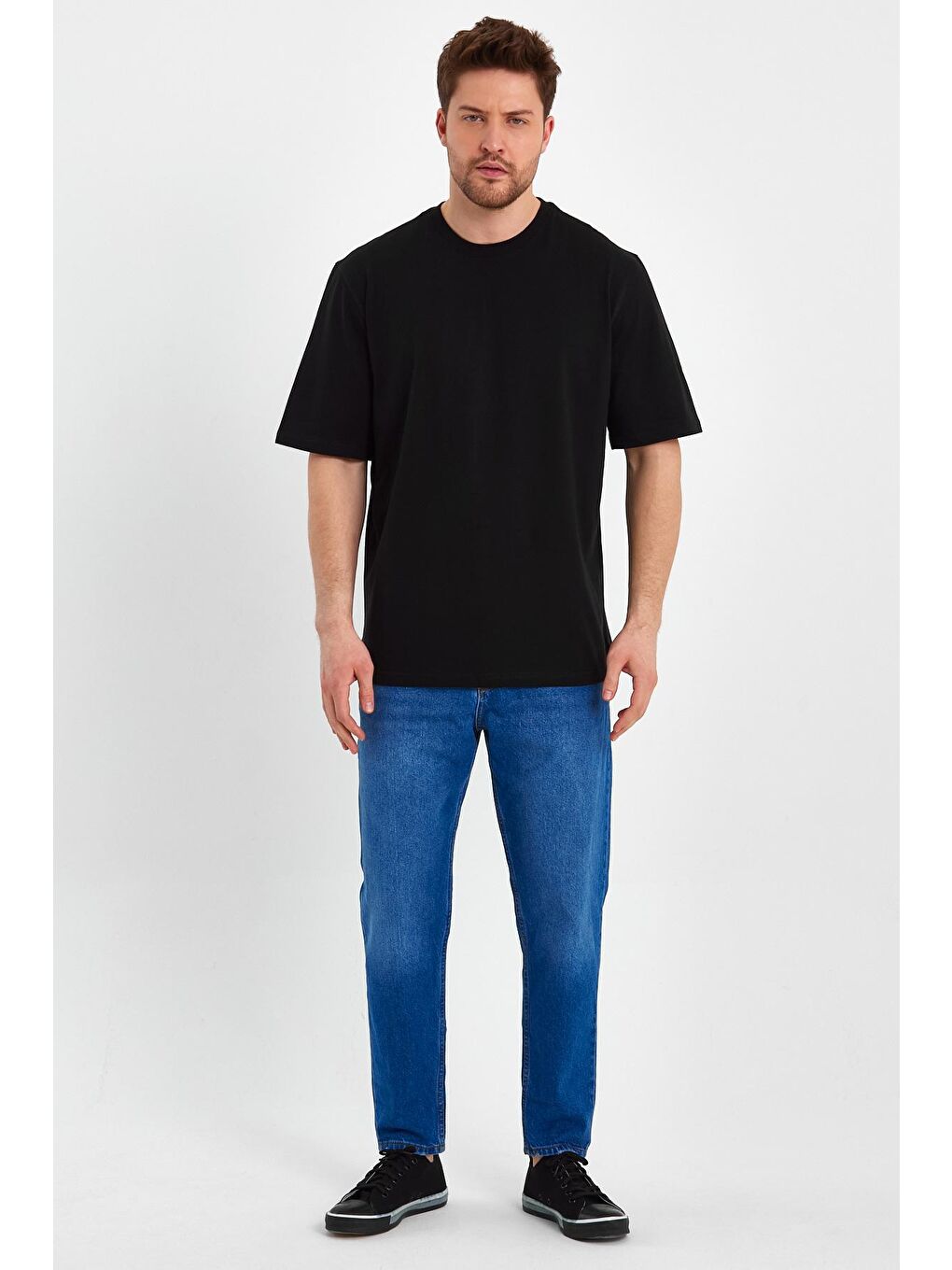 Siyah Erkek  Bisiklet Yaka-1