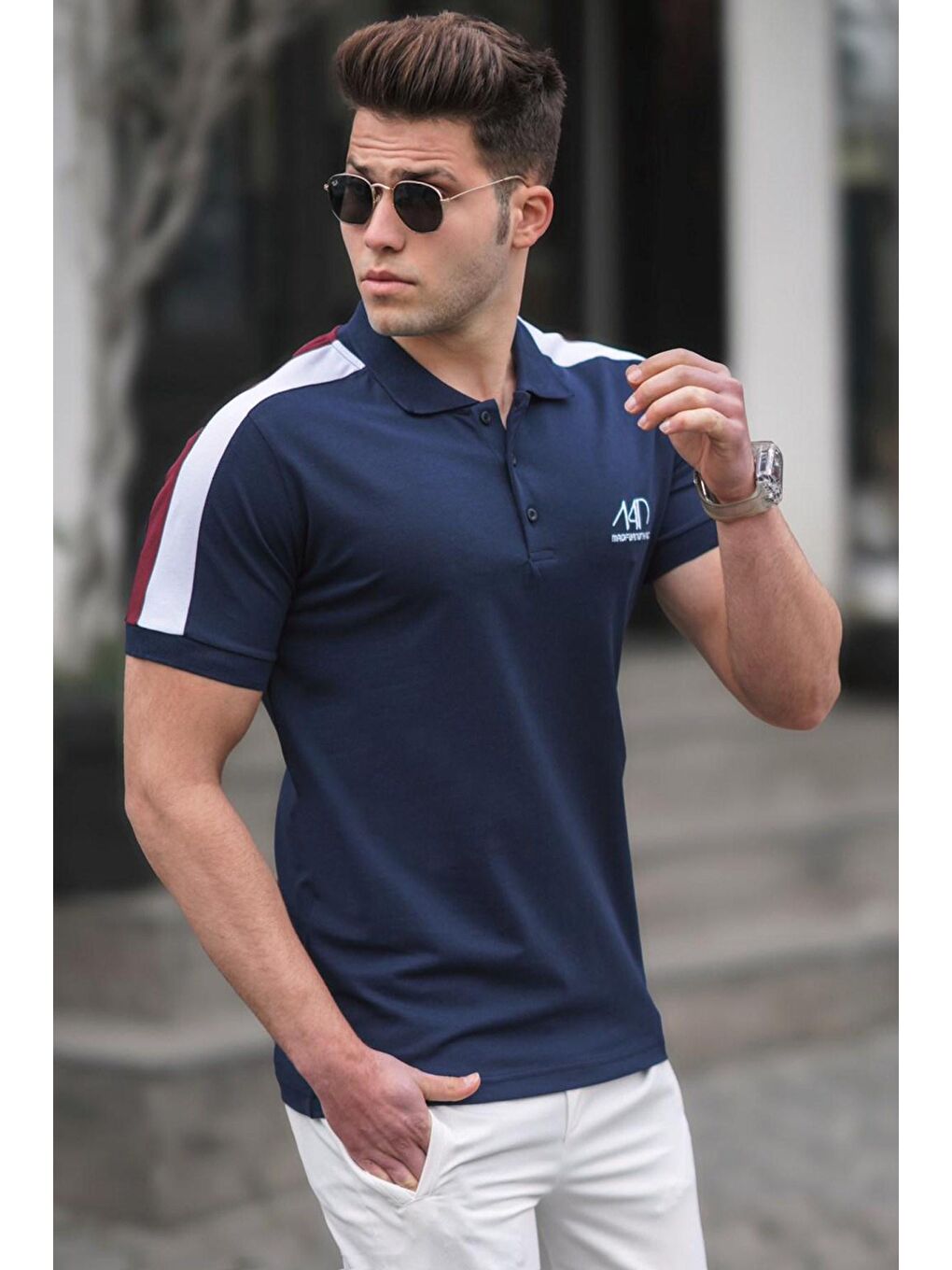 Lacivert Polo Yaka Erkek Tişört 5215