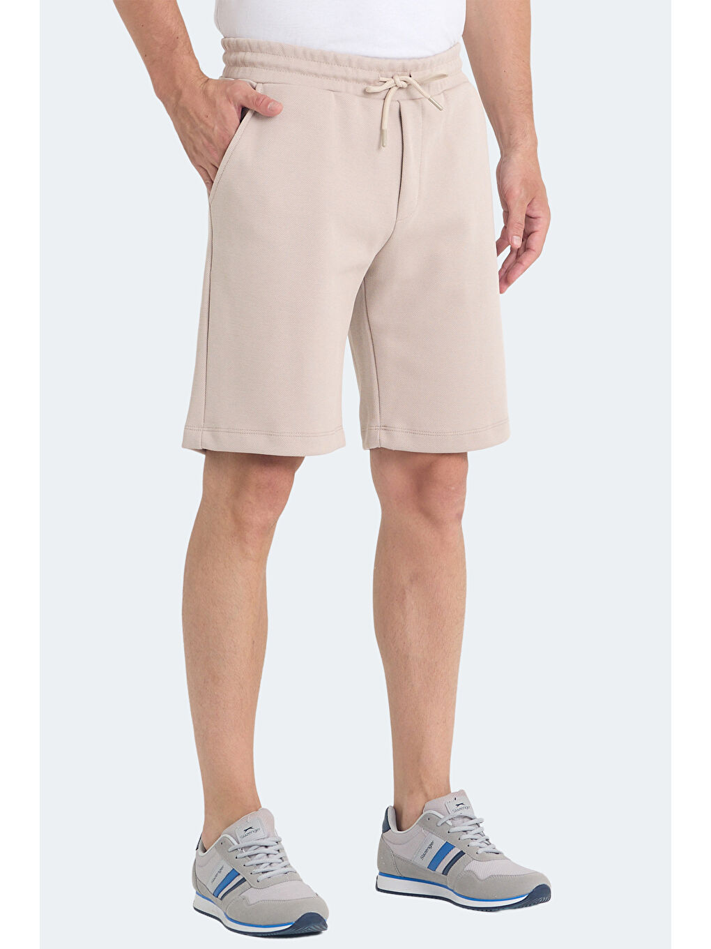 Bej VELVELA I Erkek Cepli Taş Gri Şort-2