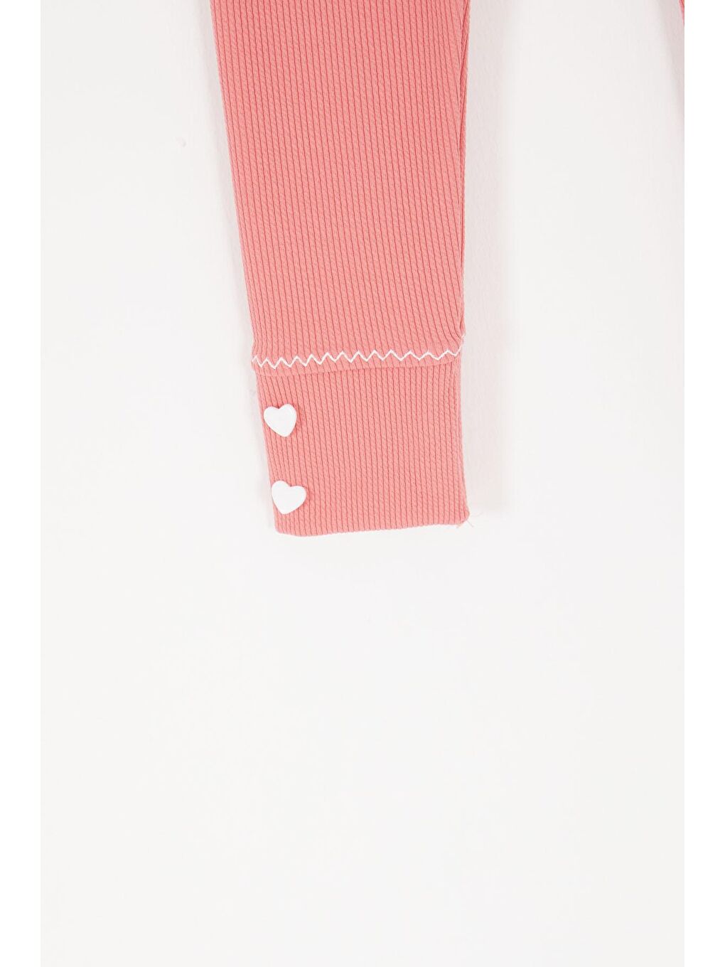 Pembe Kalp Düğmeli Fitilli Kız Çocuk Tayt 16891-1