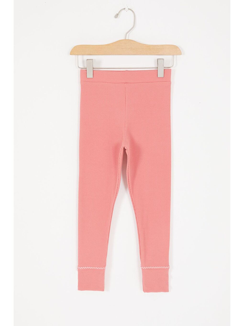 Pembe Kalp Düğmeli Fitilli Kız Çocuk Tayt 16891-2