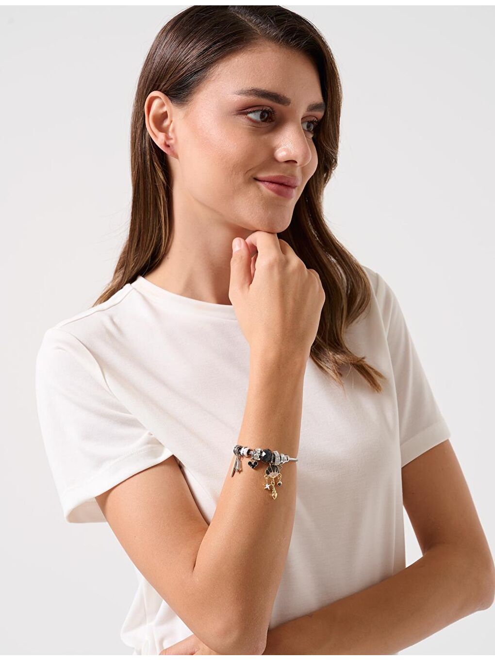 Gri Gümüş Çoklu Figürlü Charm Bileklik