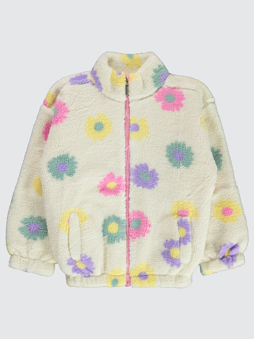 Girls Kız Çocuk Fermuarlı Sweatshirt  6-9 Yaş Ekru