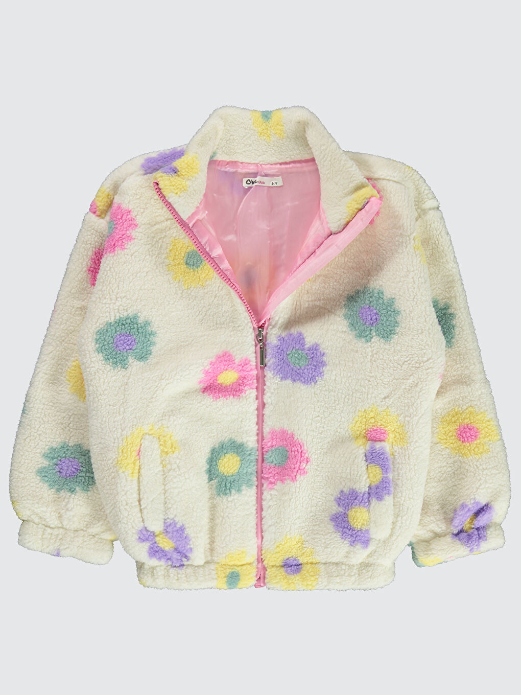 Girls Kız Çocuk Fermuarlı Sweatshirt  6-9 Yaş Ekru-1