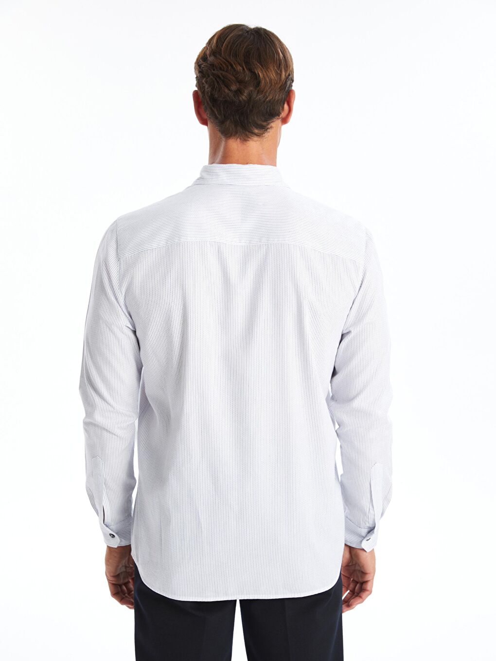 KOOR Regular Fit Beyaz Çizgili Erkek Gömlek EG131 - 2