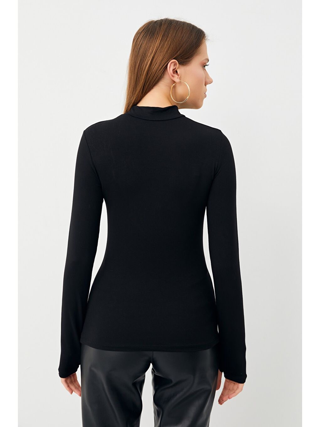 Bej Kadın Siyah Krem Parmak Detaylı 2'li Body-6