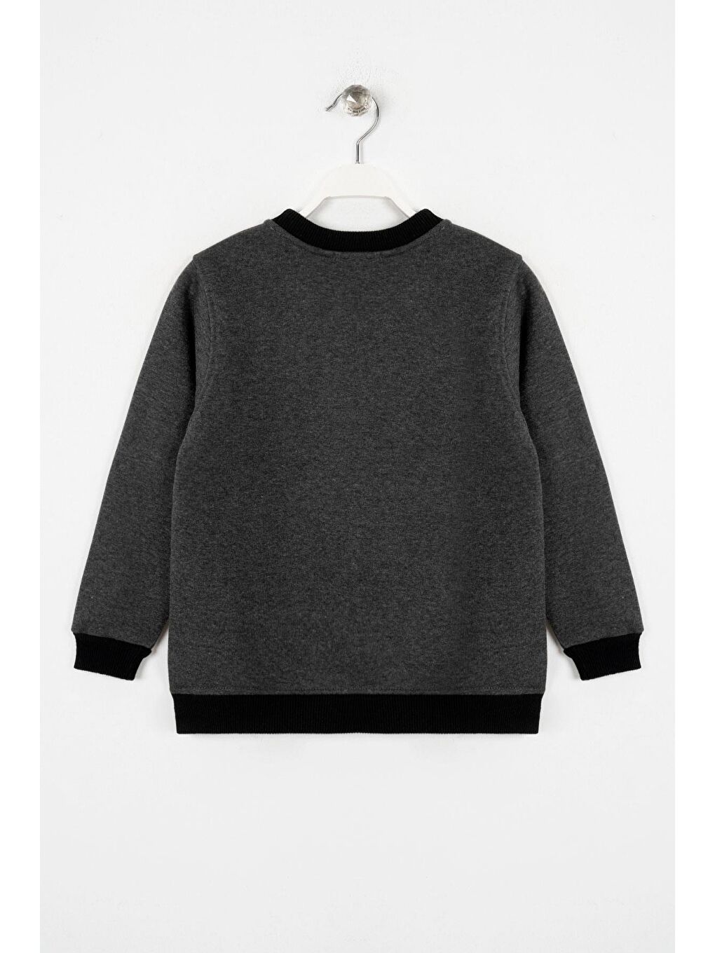 Bisiklet Yaka Uzun Kol Respect Baskılı Gri Renk Erkek Çocuk Sweatshirt-1