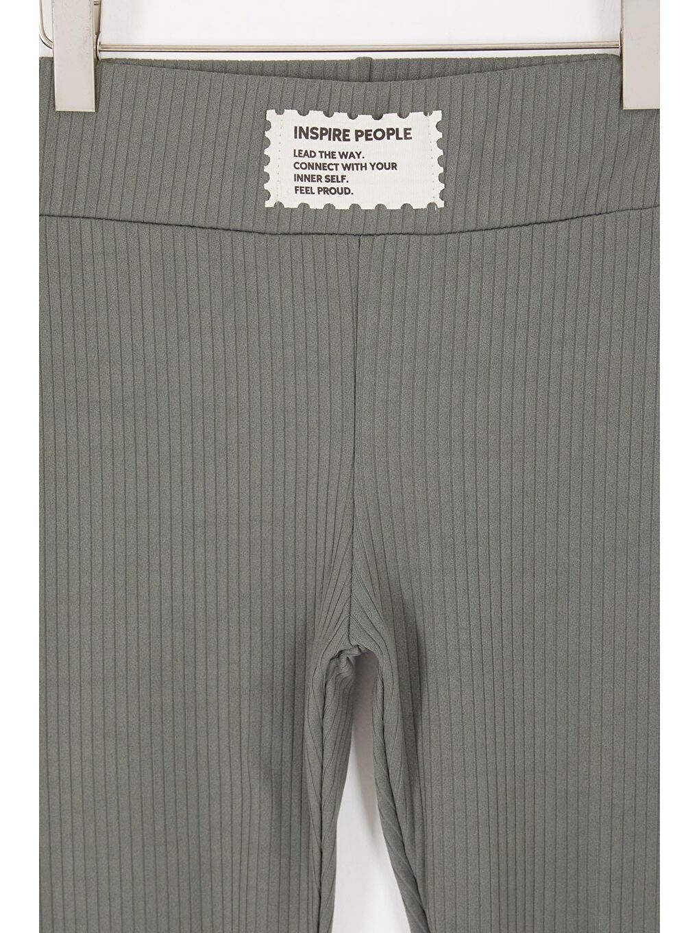 Haki Volanlı Fitilli Kız Düz Tayt 16871-1