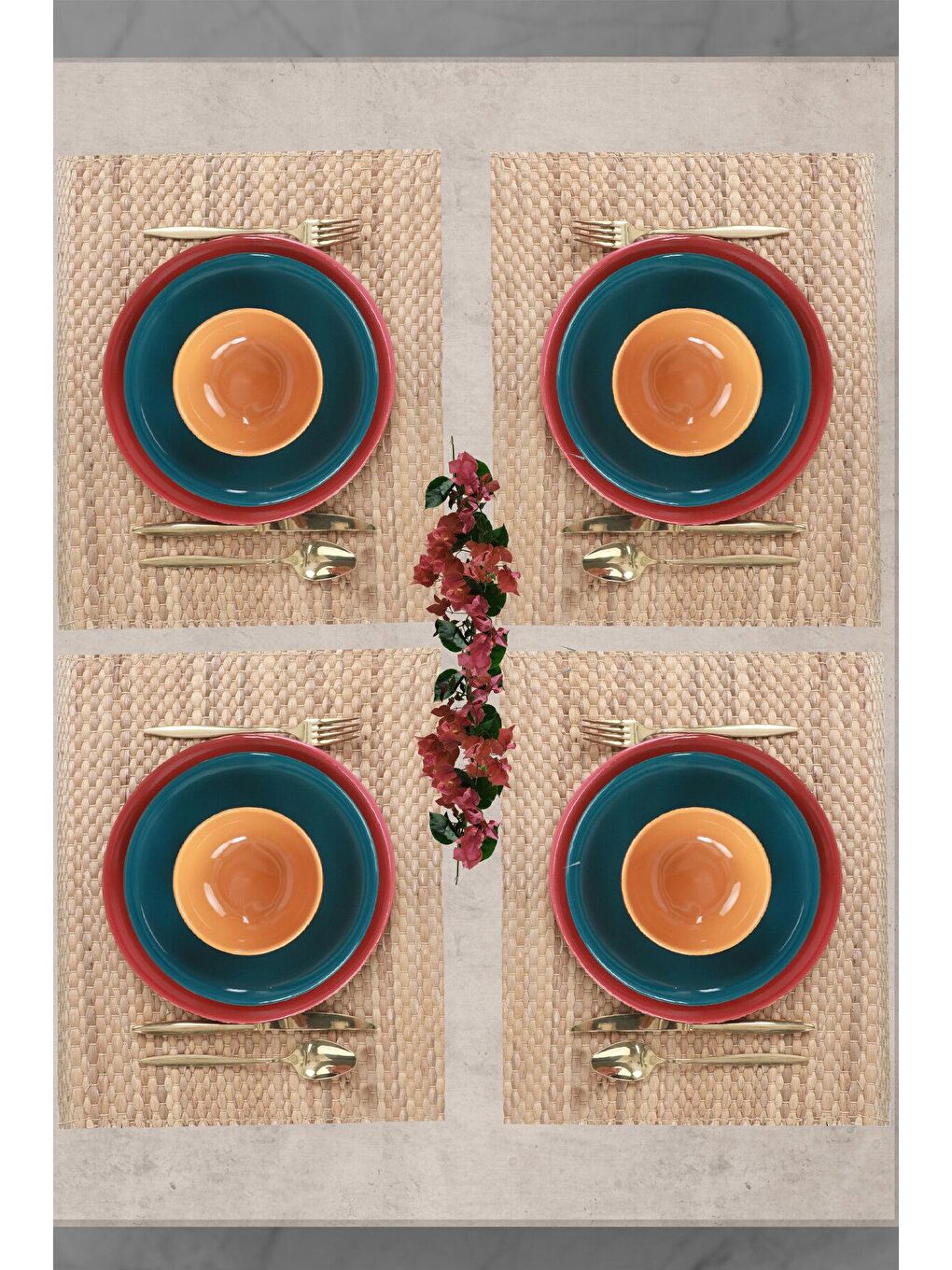 Karışık Ege Rainbow Yemek Takımı 12 Parça 4 Kişilik-1