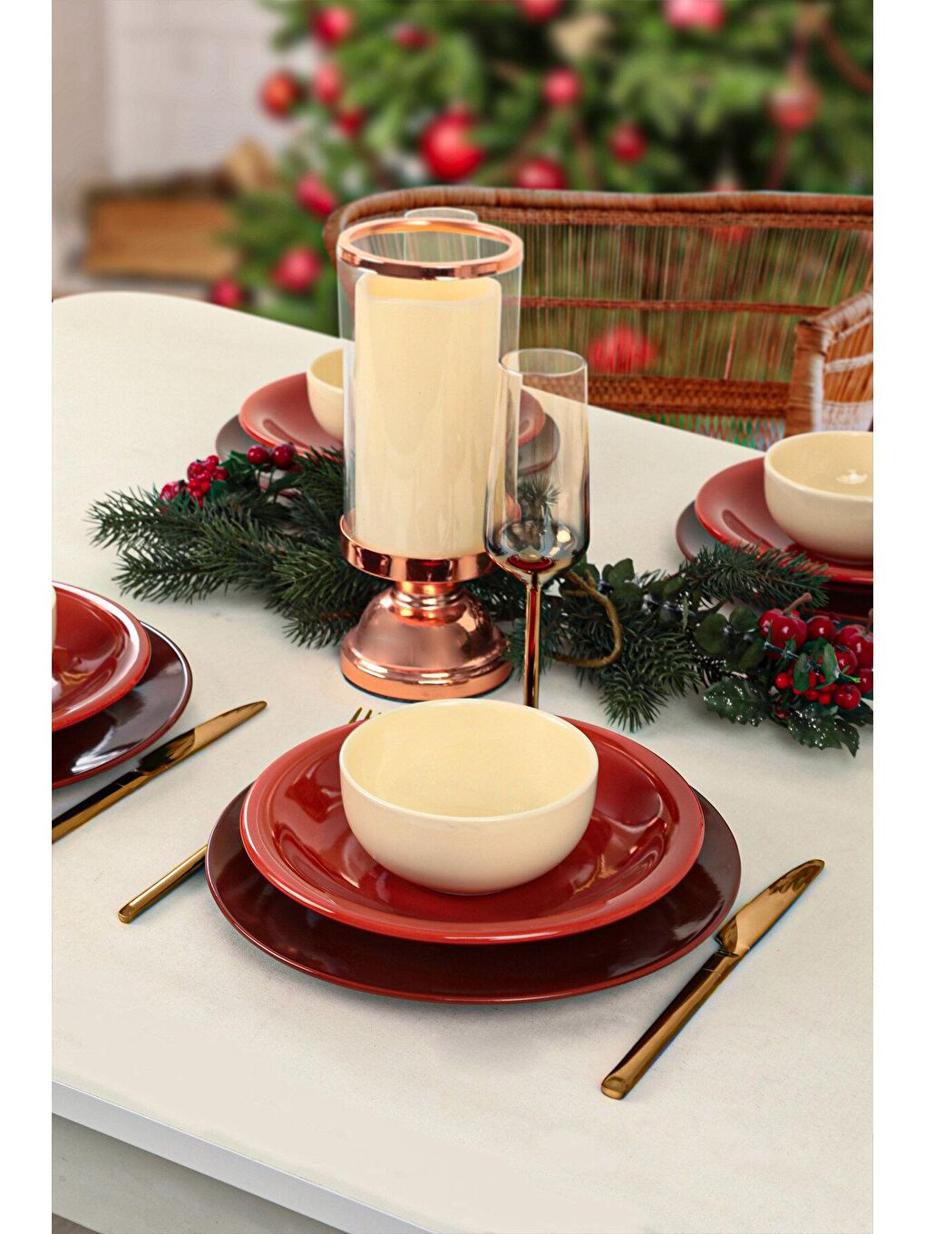 Karışık Ege Degrade Kahverengi Yemek Takımı 12 Parça 4 Kişilik-3