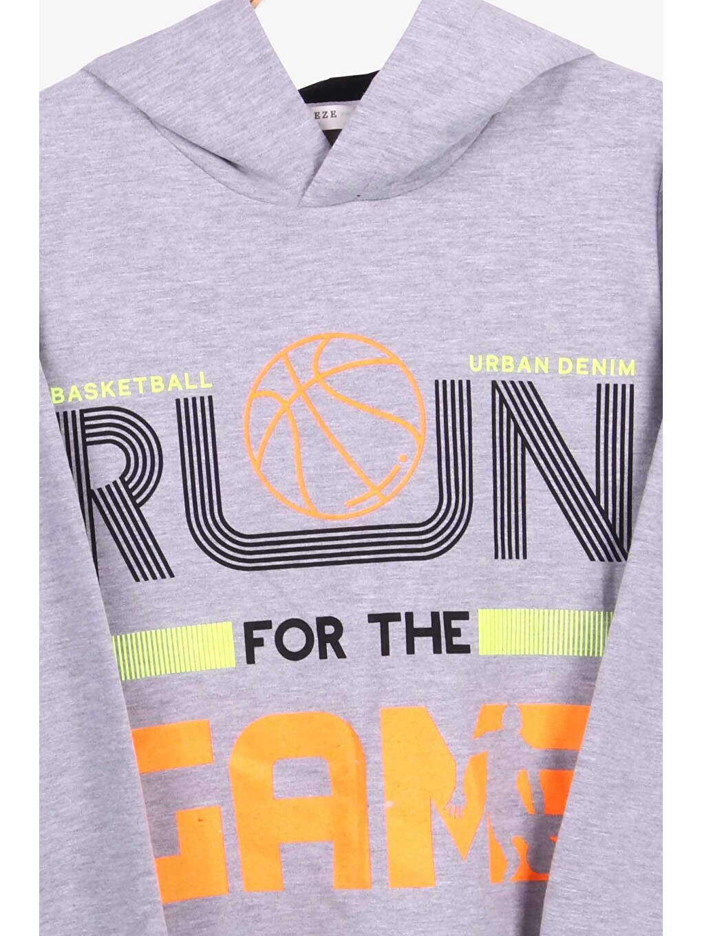 Erkek Çocuk Sweatshirt Basketbol Temalı Gri (9-12 Yaş)-2