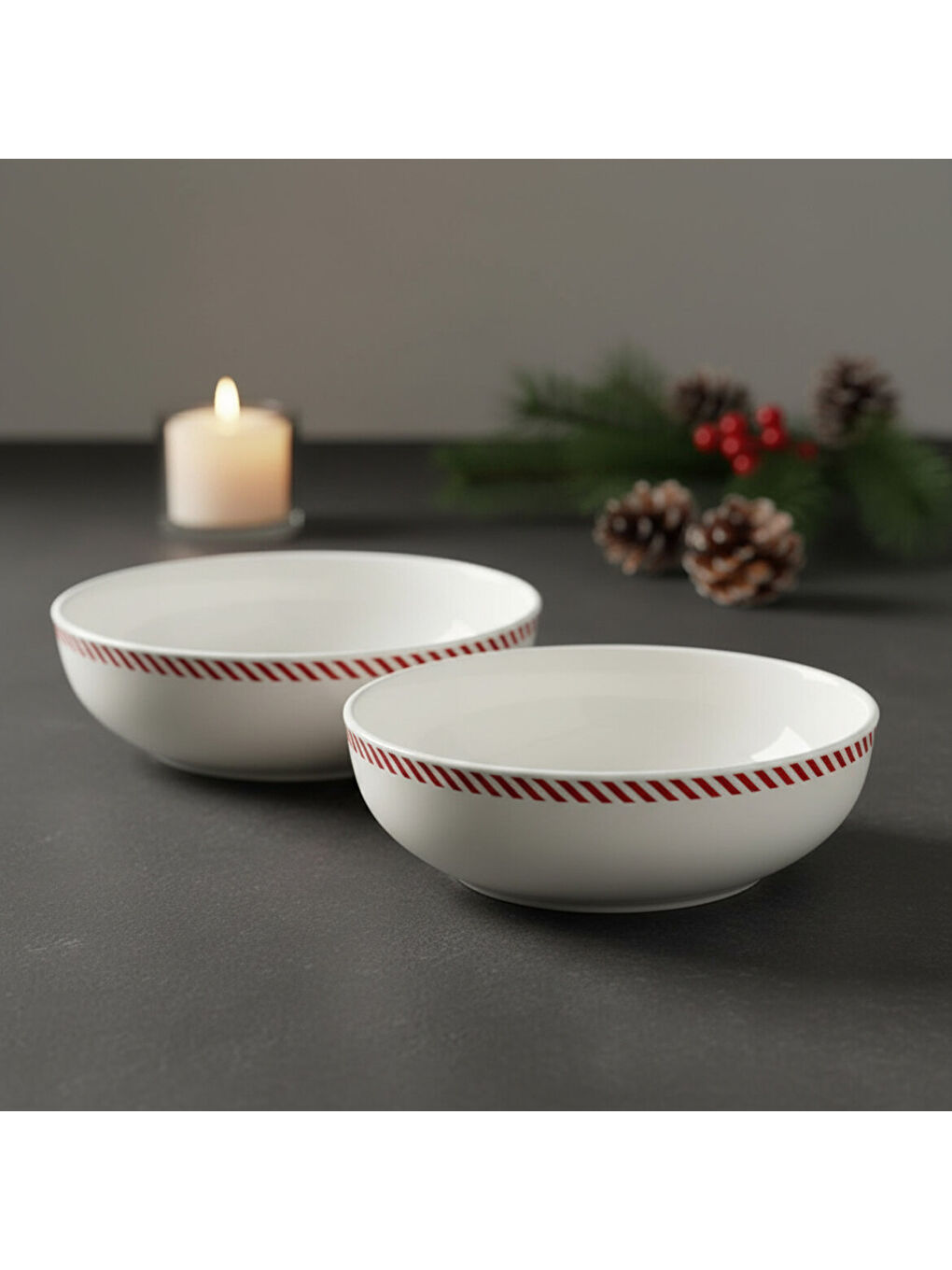 Ekru Ece 2li Red Glow 18 cm Kase 6830-2