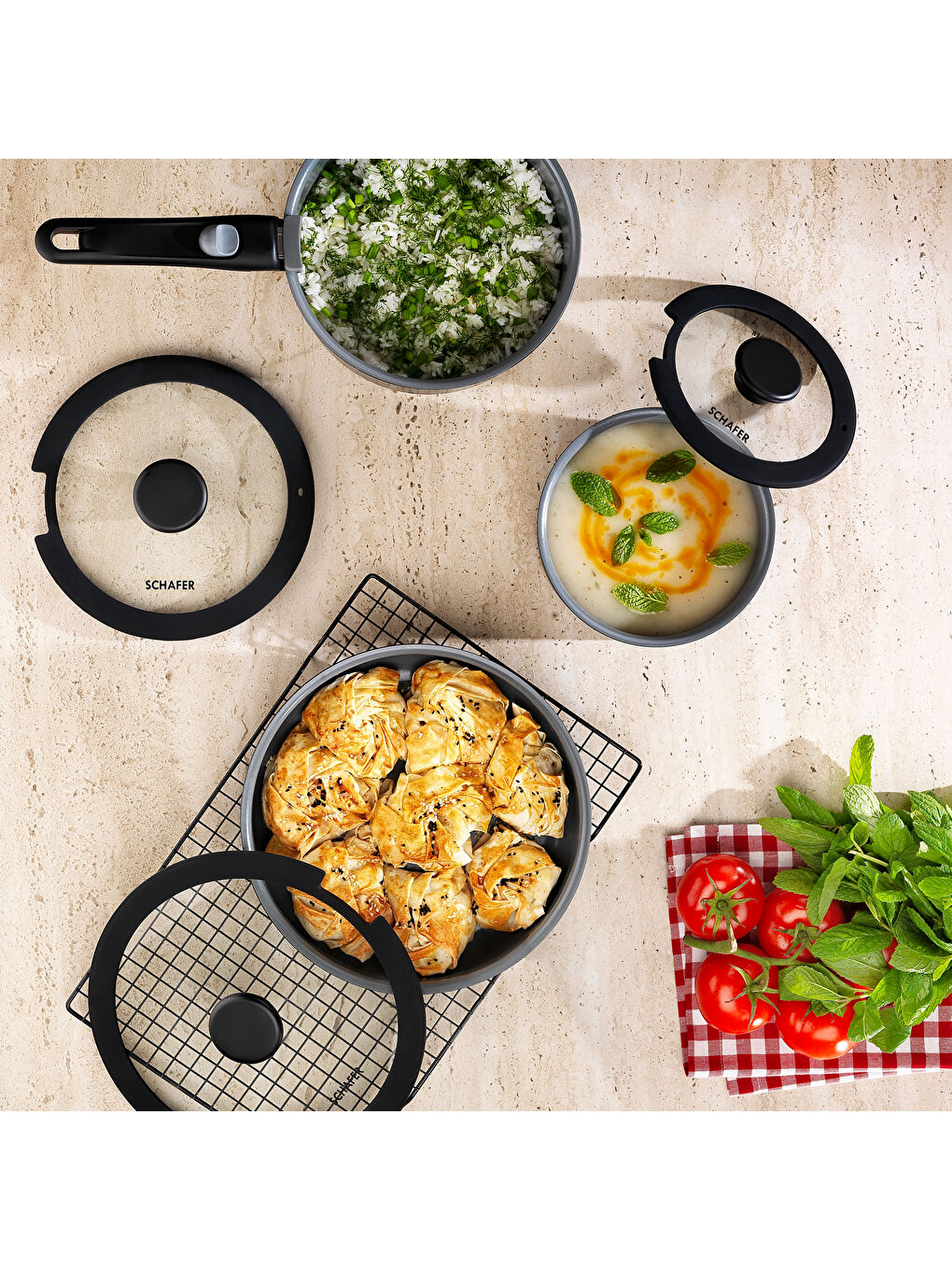 Vision Seramik Tencere Seti 7 Parça-Gri-2