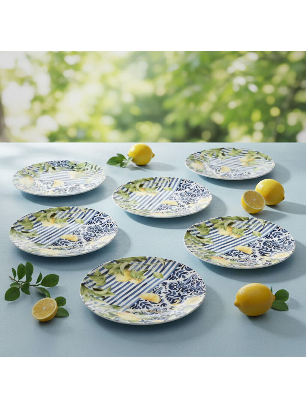 Ekru Camelia Lemon 6 Parça 20 cm Pasta Takımı 55742-1