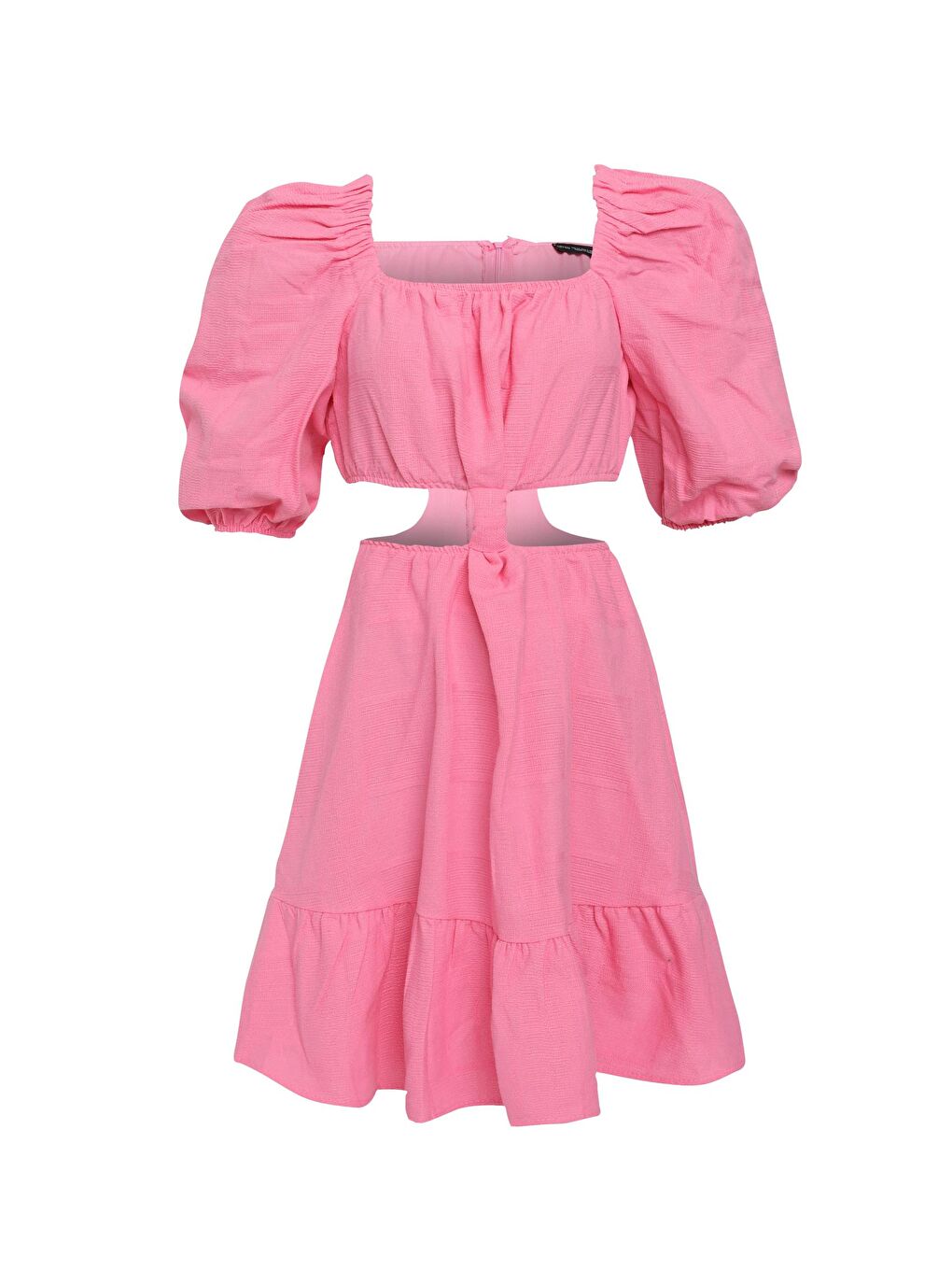 Fırfırlı Cut Out Elbise Pembe-1