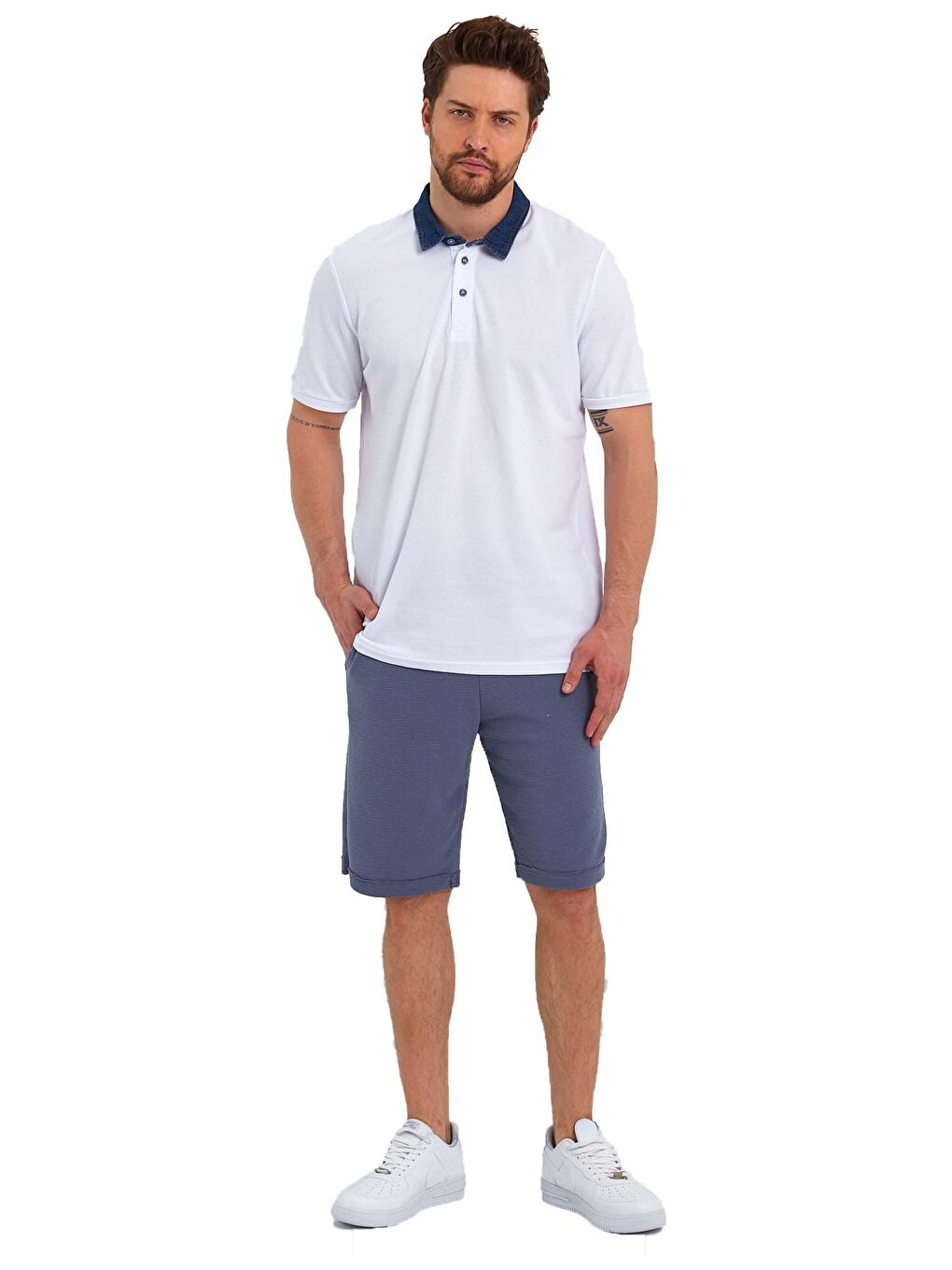 Gri Basic Şort Ottoman-1