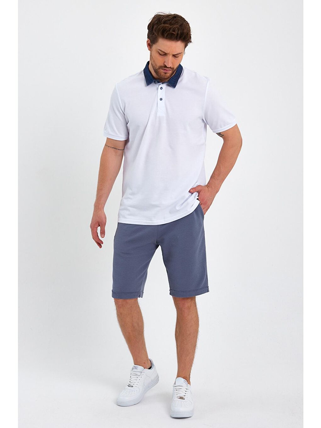 Gri Basic Şort Ottoman-3