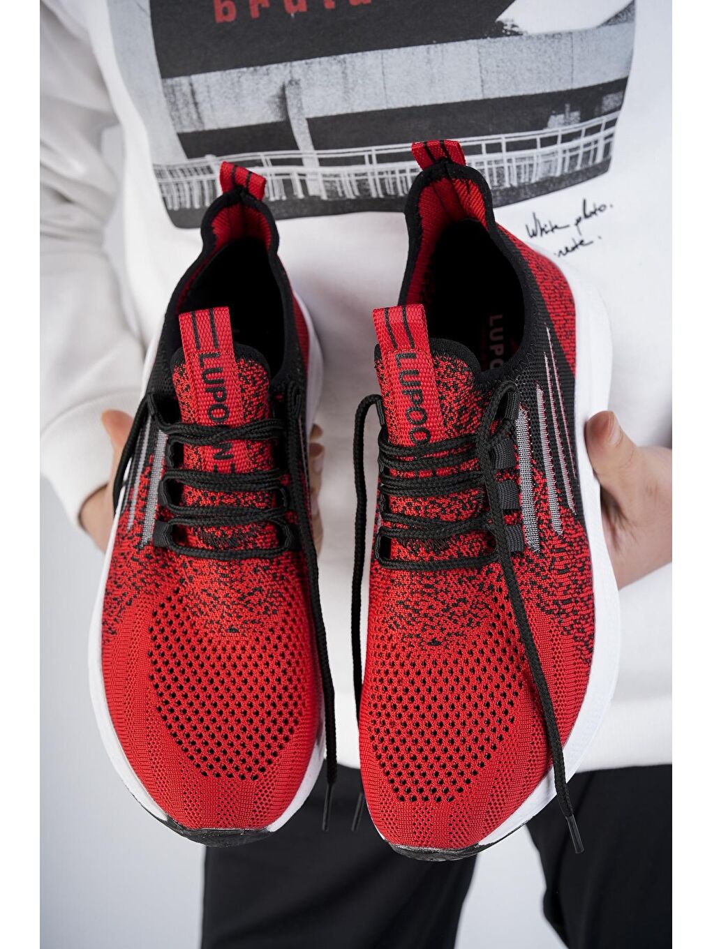 Kırmızı Ultraboost Unisex Ortopedik Günlük  Yürüyüş Koşu Sneaker Spor Ayakkabı-5