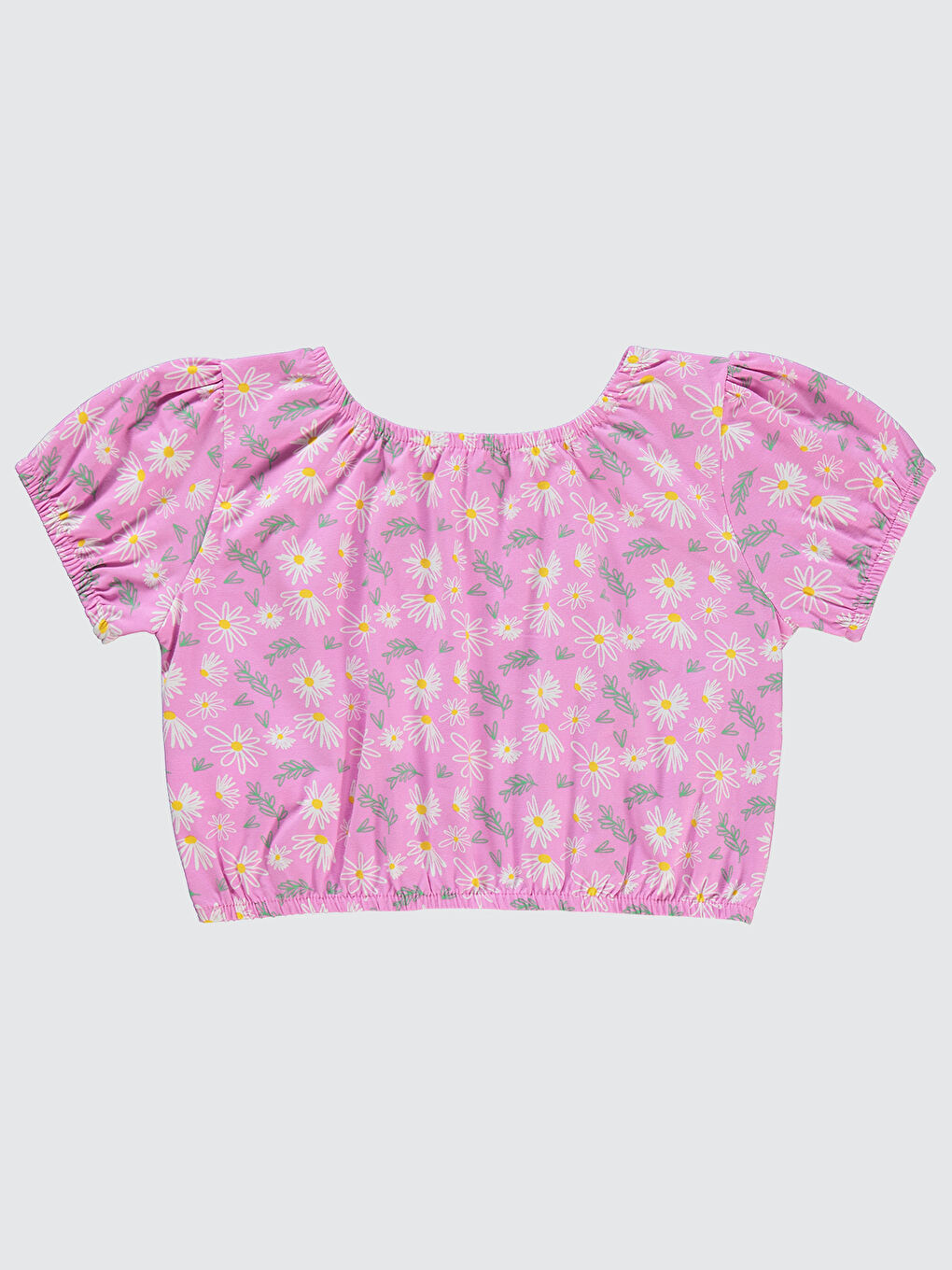 Girls Kız Çocuk Crop Tişört 6-9 Yaş Fondan Pembe-1