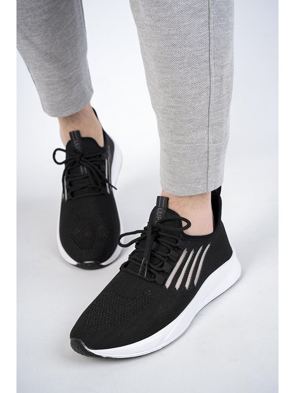 Muggo Siyah Ultraboost Unisex Ortopedik Günlük  Yürüyüş Koşu Sneaker Spor Ayakkabı - 4