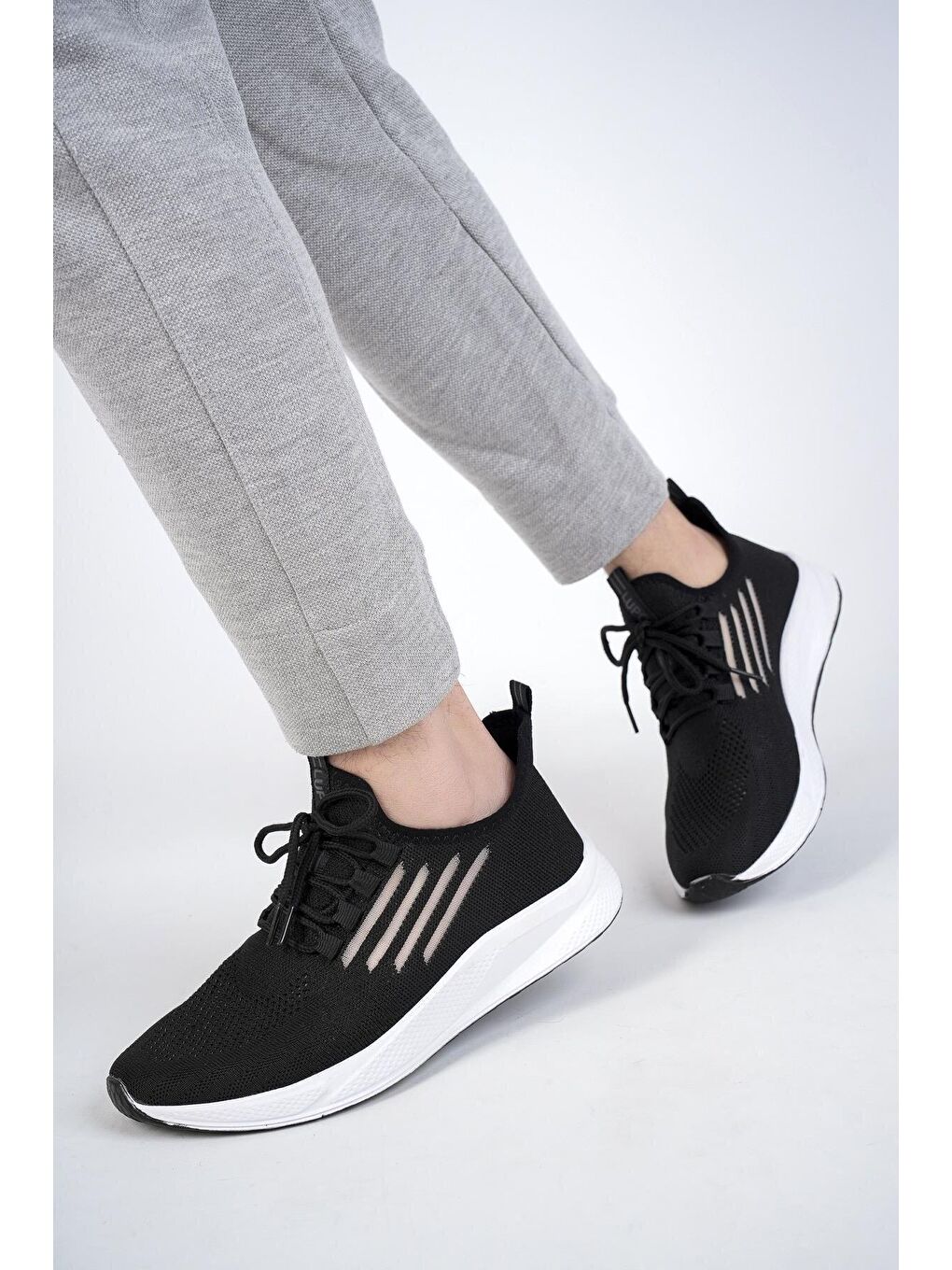Muggo Siyah Ultraboost Unisex Ortopedik Günlük  Yürüyüş Koşu Sneaker Spor Ayakkabı - 5