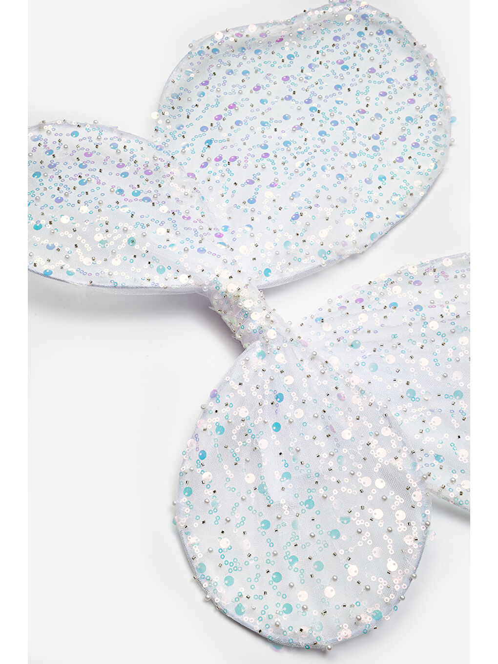 Pembe Pullu Boncuklu 3'lü Kelebek Kanat Asa Taç Set-5