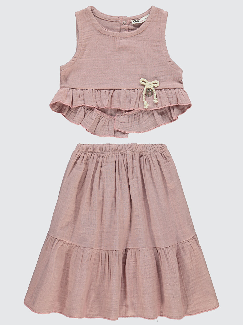 Pembe Girls Kız Çocuk Takım 2-5 Yaş Pudra