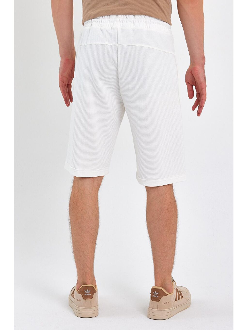 Beyaz Basic Erkek Şort Ottoman-4