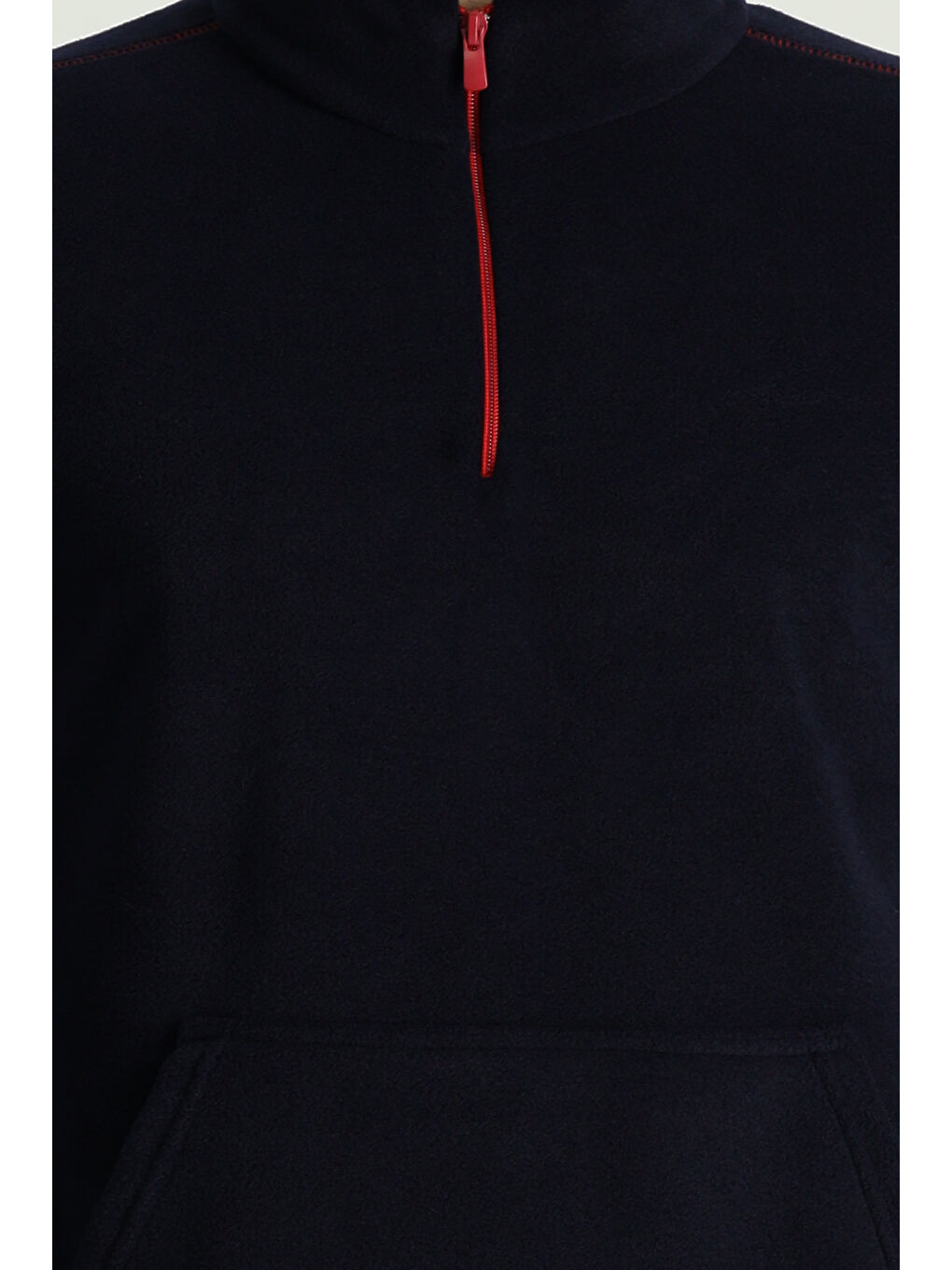 Lacivert Yarım Fermuarlı Polar Sweatshirt-5