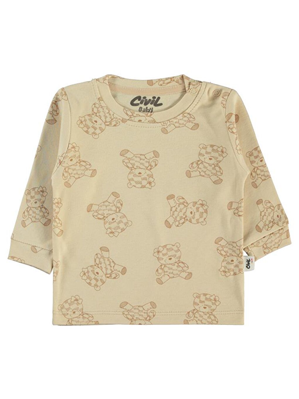 Kahverengi Baby Cute Bear Baskılı 6-18 Sweatshirt - Kahve 9-12 Ay-1