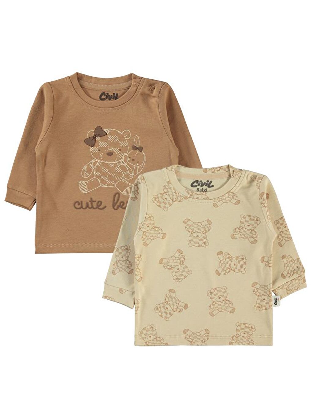 Kahverengi Baby Cute Bear Baskılı 6-18 Sweatshirt - Kahve 9-12 Ay-2