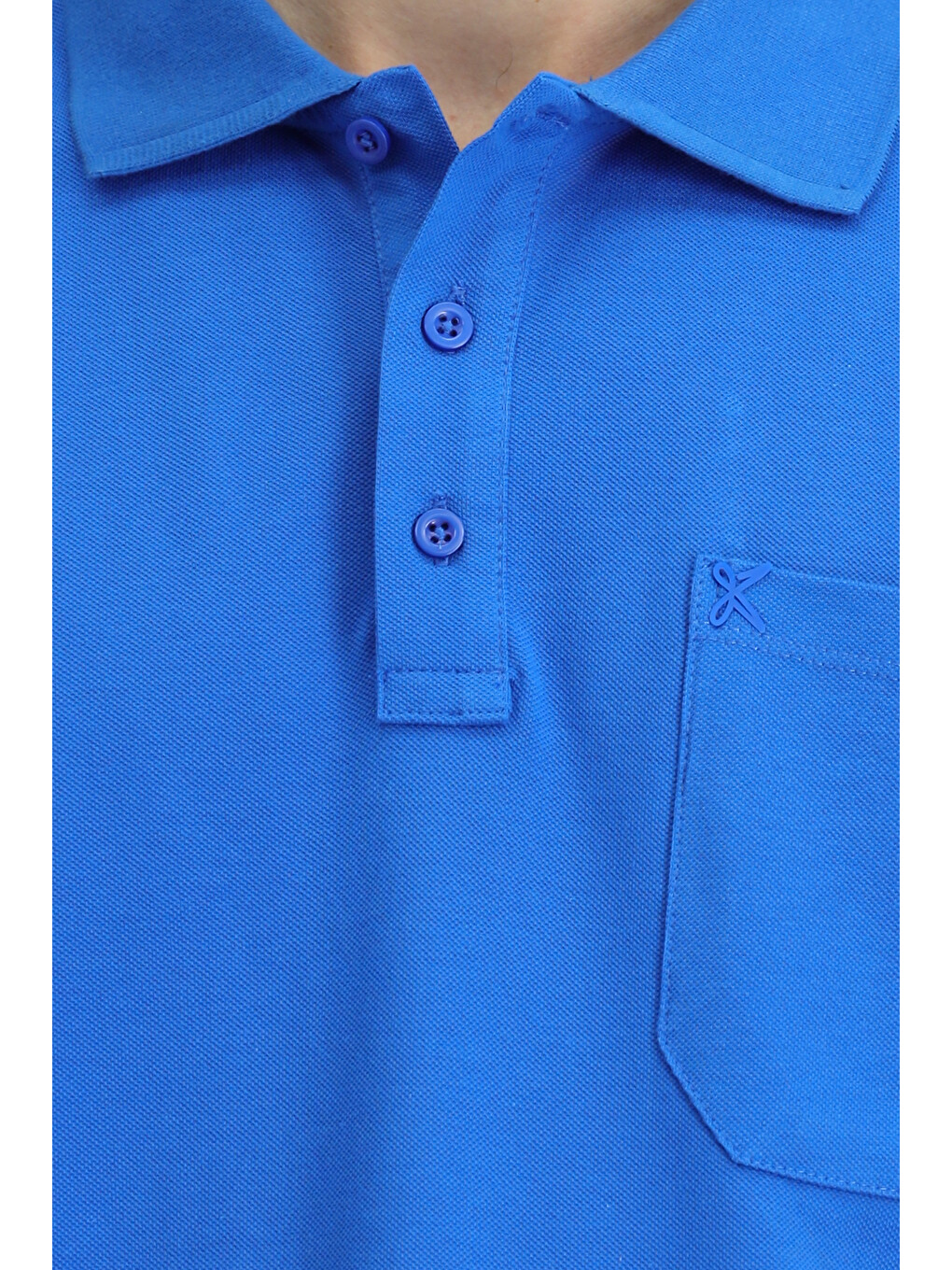 Mavi Regular Fit Pamuk Nakışlı Cepli Kıvrılmaz Polo Yaka Tişört-4