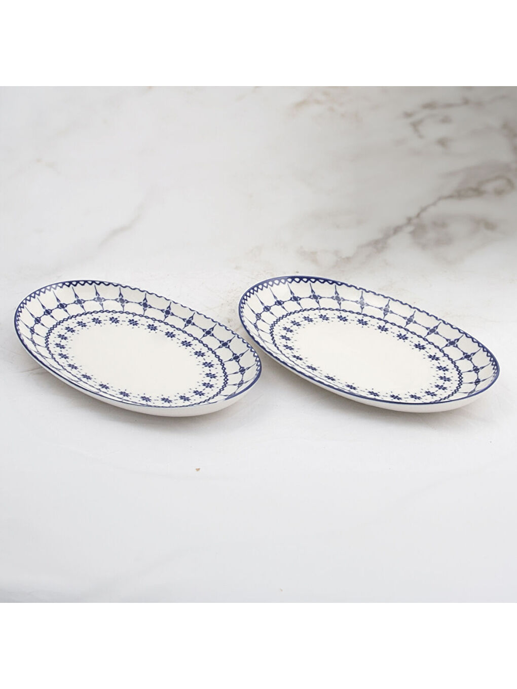 Ekru Elıps 2 Parça 25 cm Bone Kayık Tabak - 1614