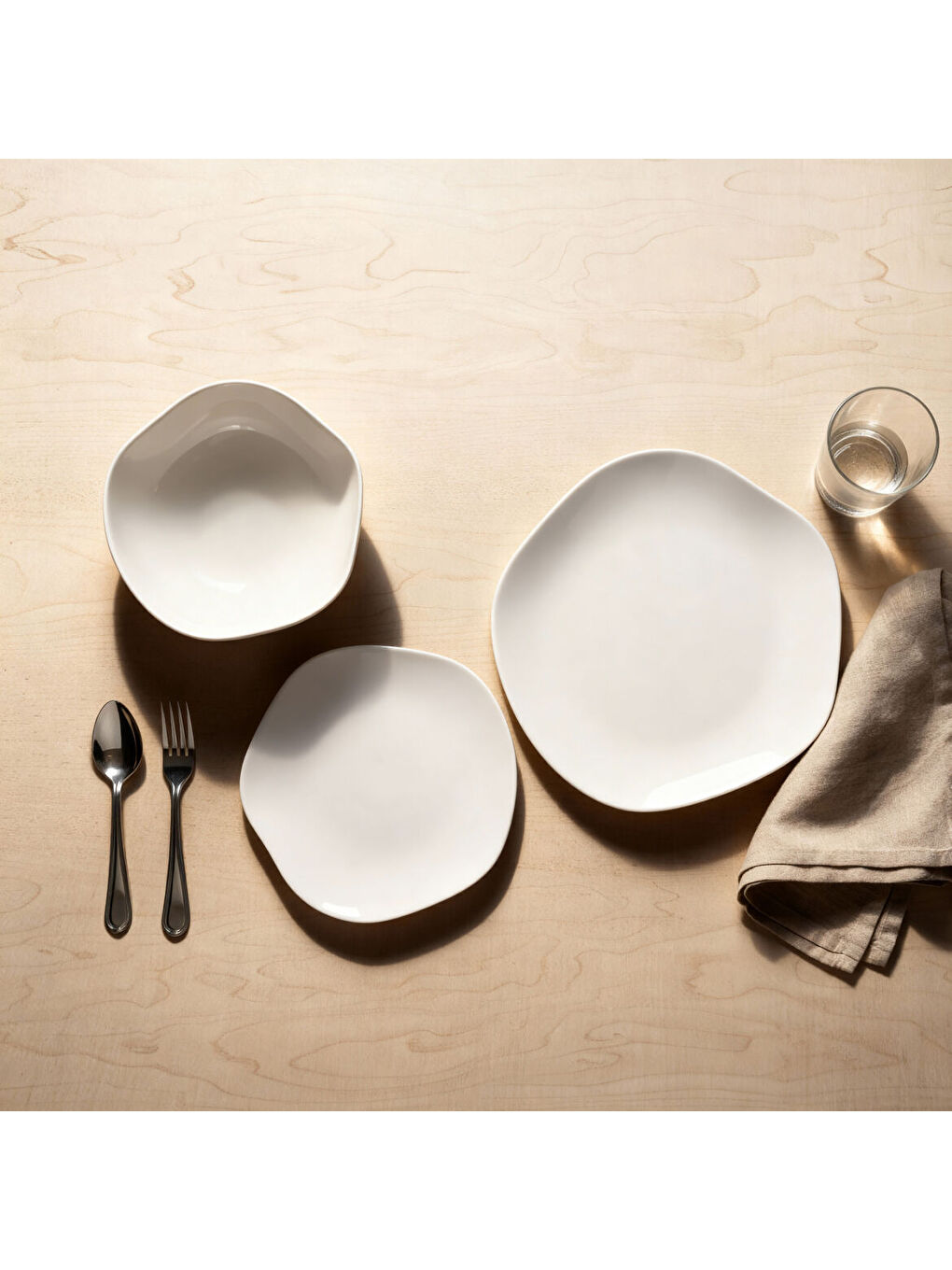 Ekru Ütopya 12 Parça 4 Kişilik Yemek Takımı-2