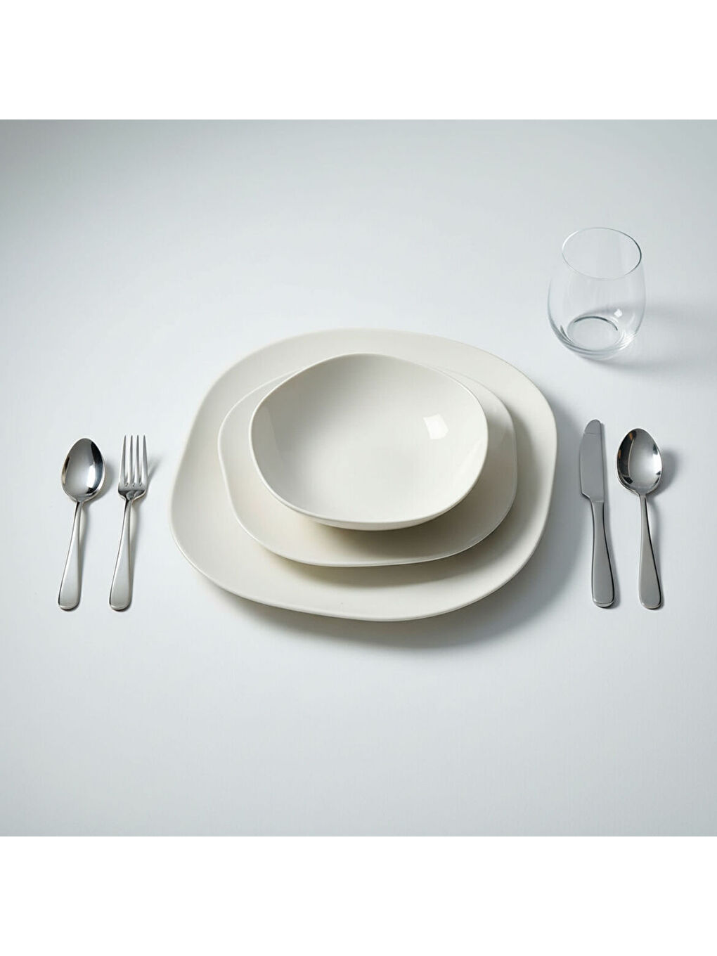 Ekru Ütopya 3 Parça Tek Kişilik Yemek Takımı-4