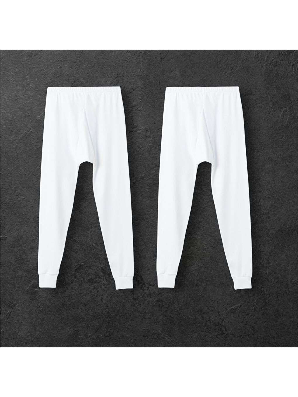 Beyaz Erkek Bel Lastikli %100 Pamuklu İçlik 2'li Paket