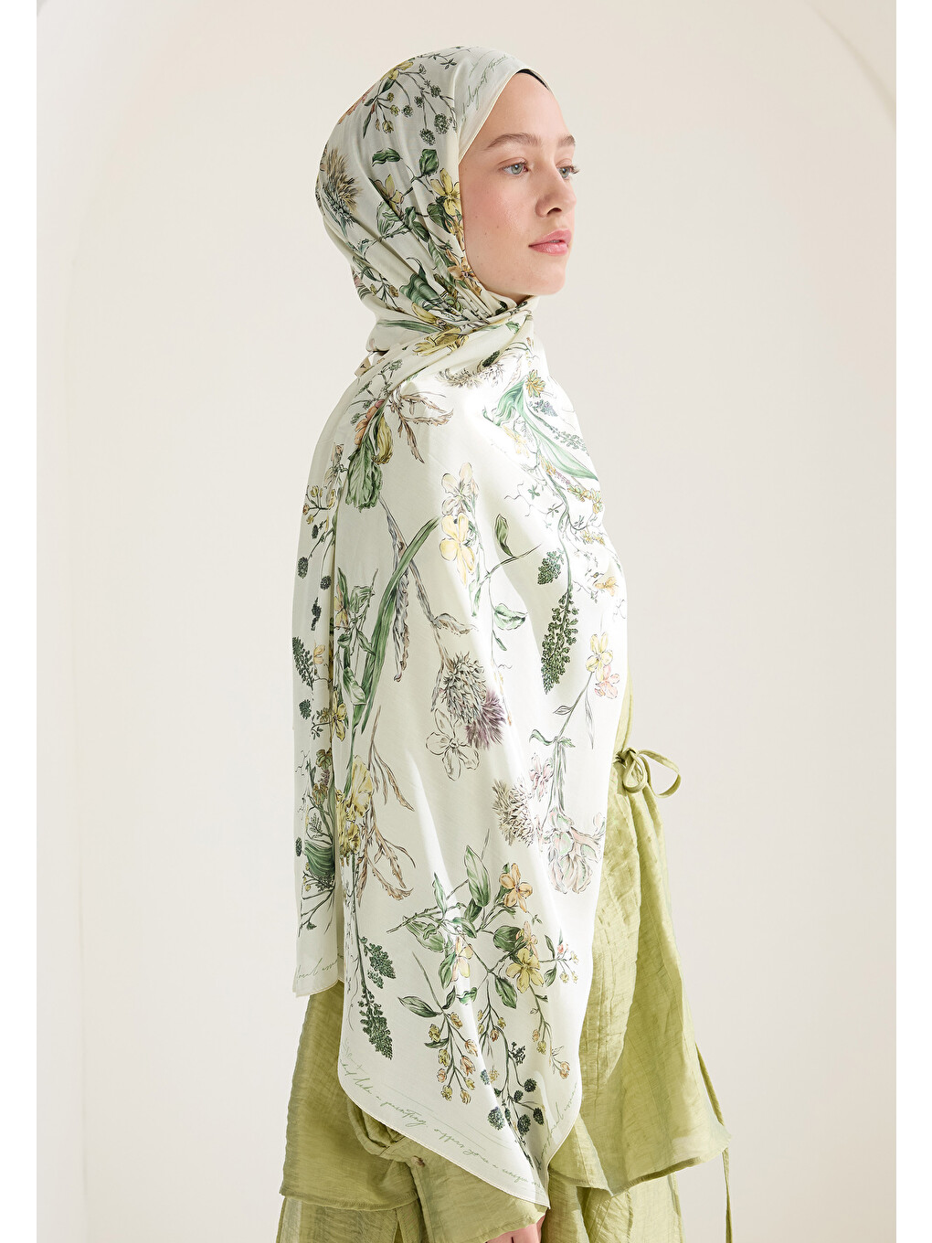 Sarı Garden Joy Floş Viskon Şal Tereyağı-1
