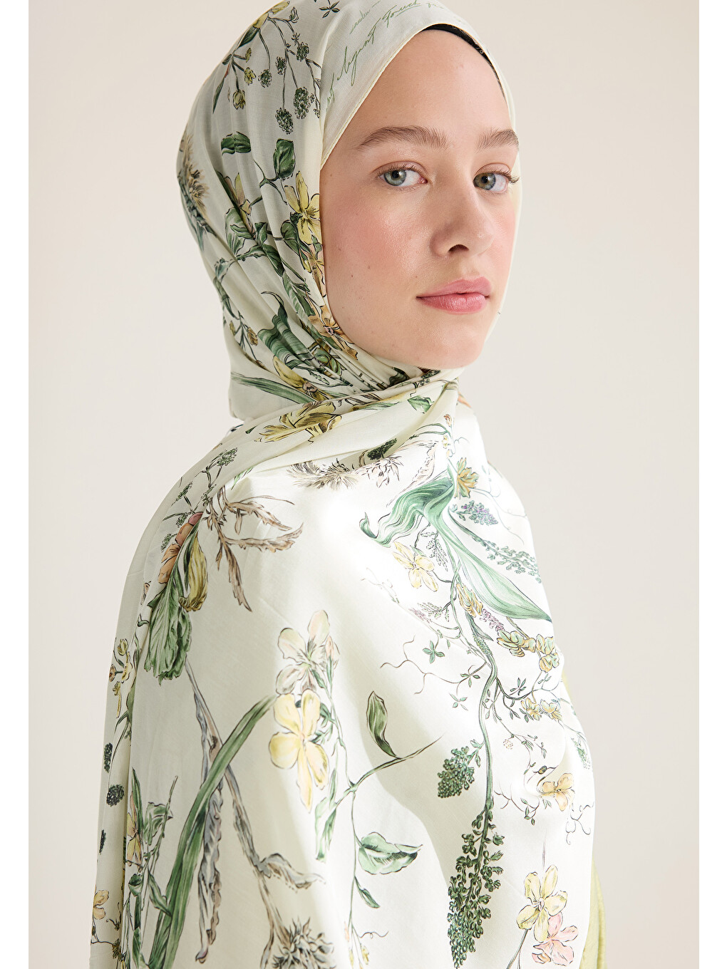 Sarı Garden Joy Floş Viskon Şal Tereyağı-2