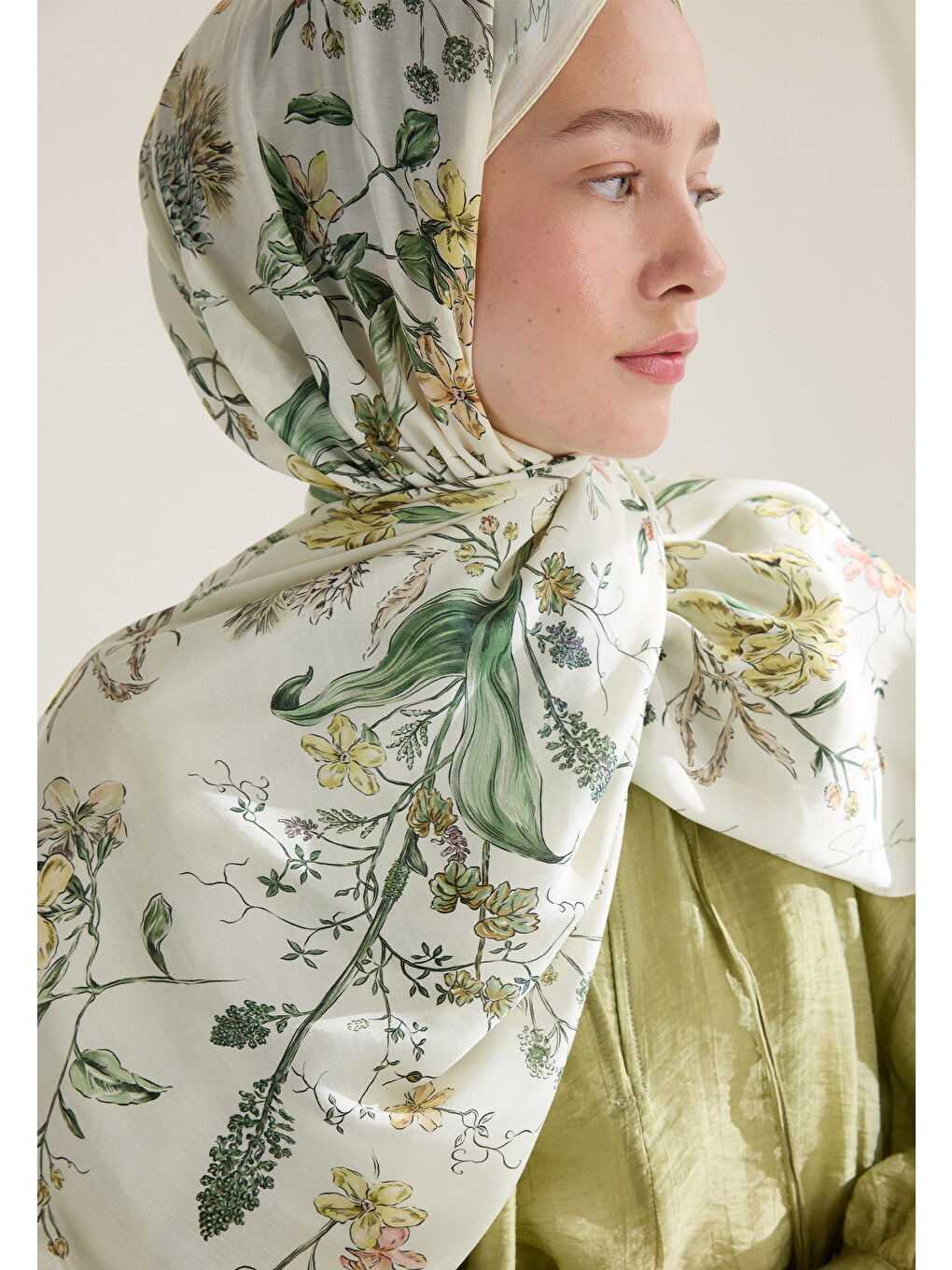 Sarı Garden Joy Floş Viskon Şal Tereyağı-3
